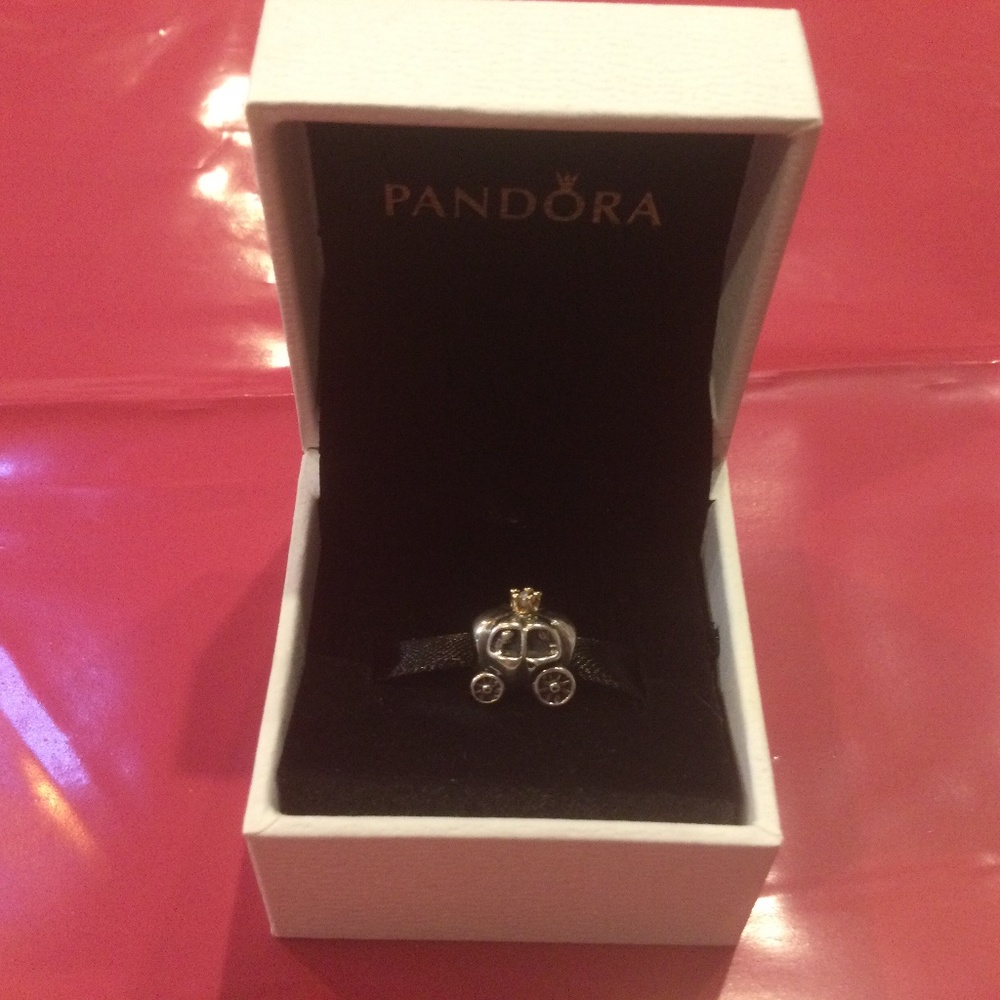Authentic Pandora Royal Carriage White Pearl Charm - Retired